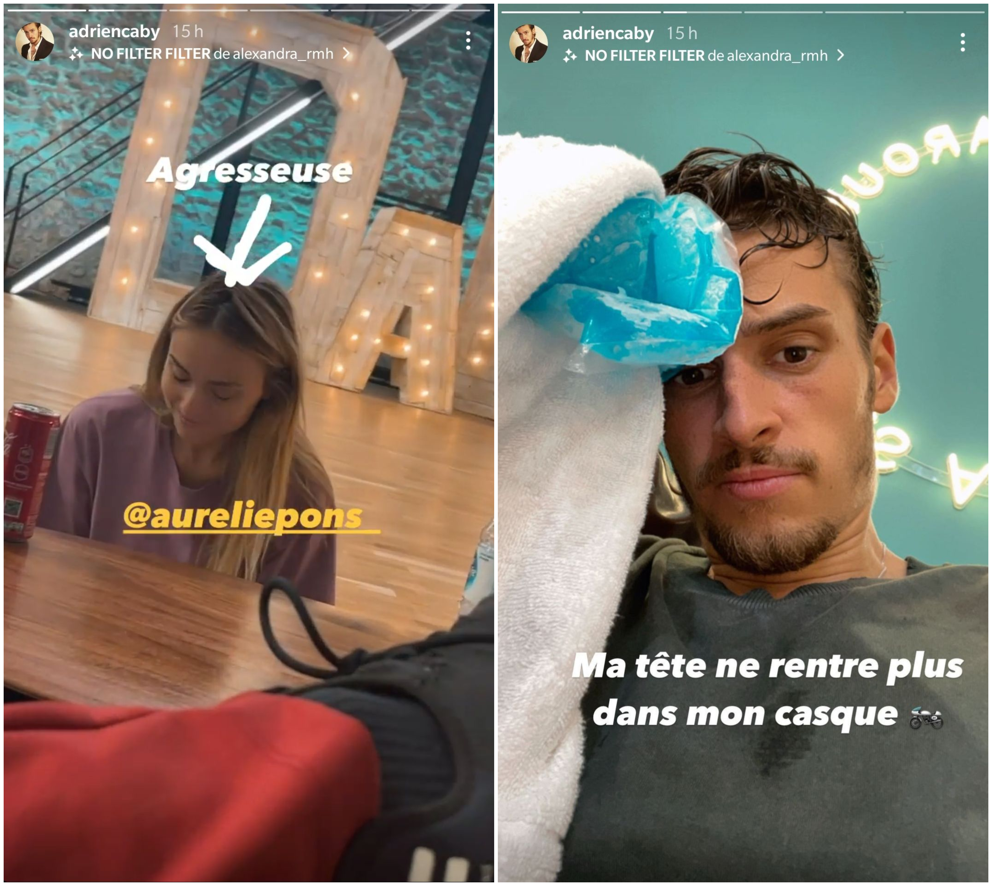  Aurélie Pons avour avoir blessé Adrien Caby @Instagram