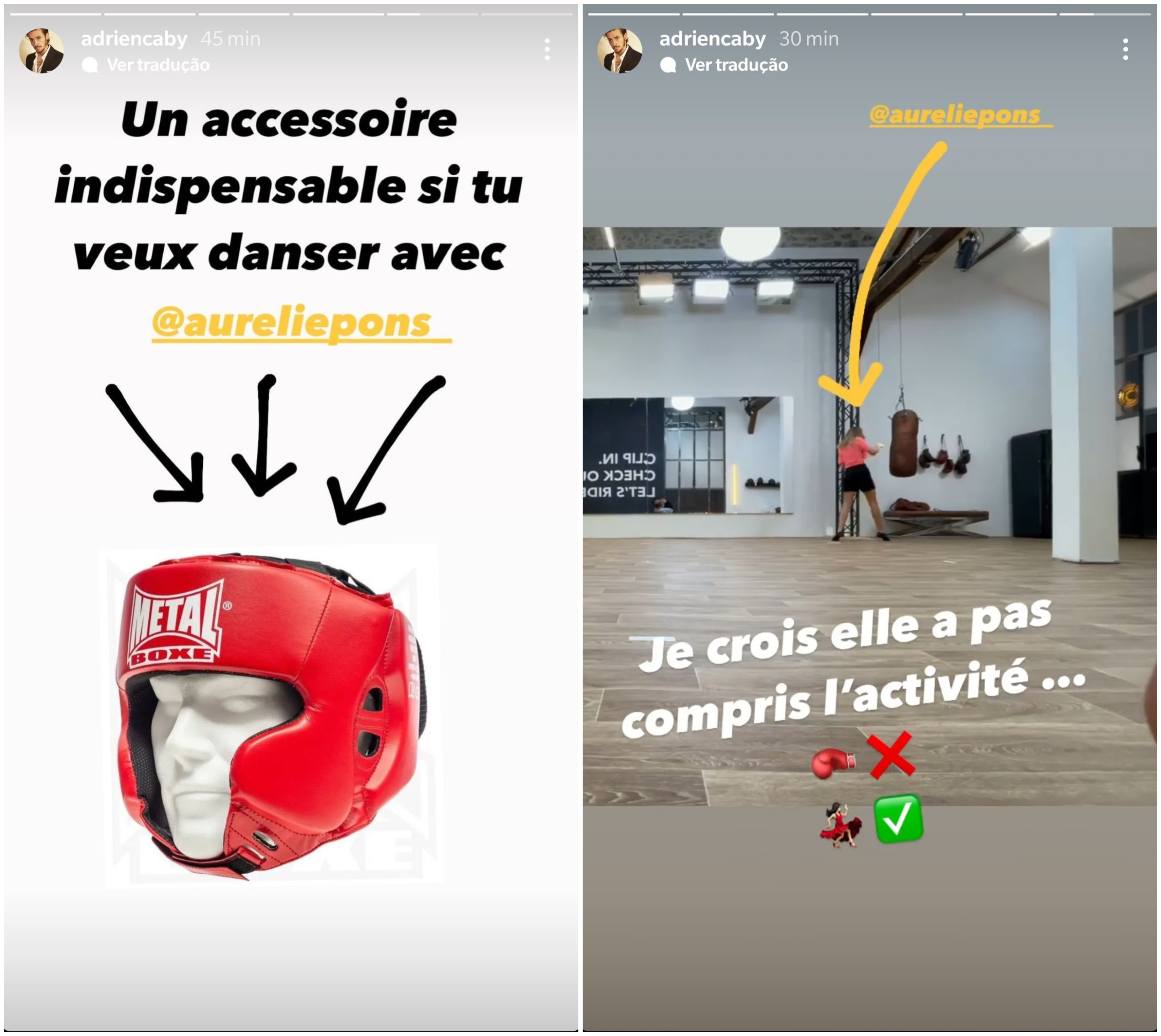  Aurélie Pons avour avoir blessé Adrien Caby @Instagram