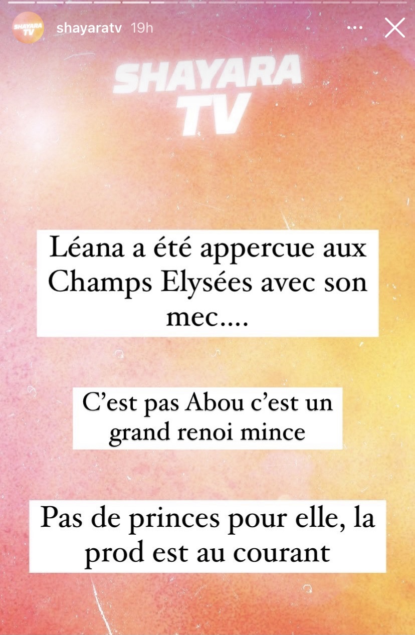  Léana évincée des Princes et des Princesses de l'amour @Instagram