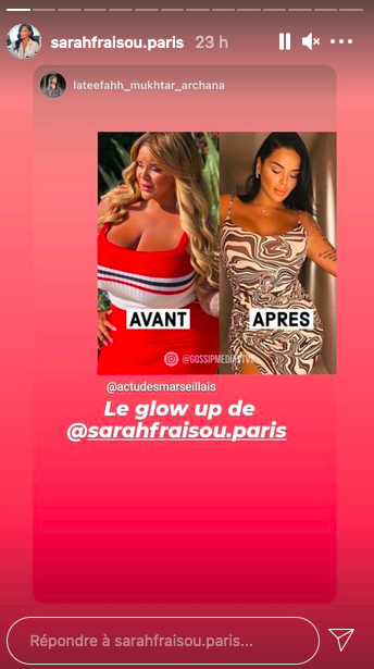  Sarah Fraisou après son augmentation mammaire @Instagram