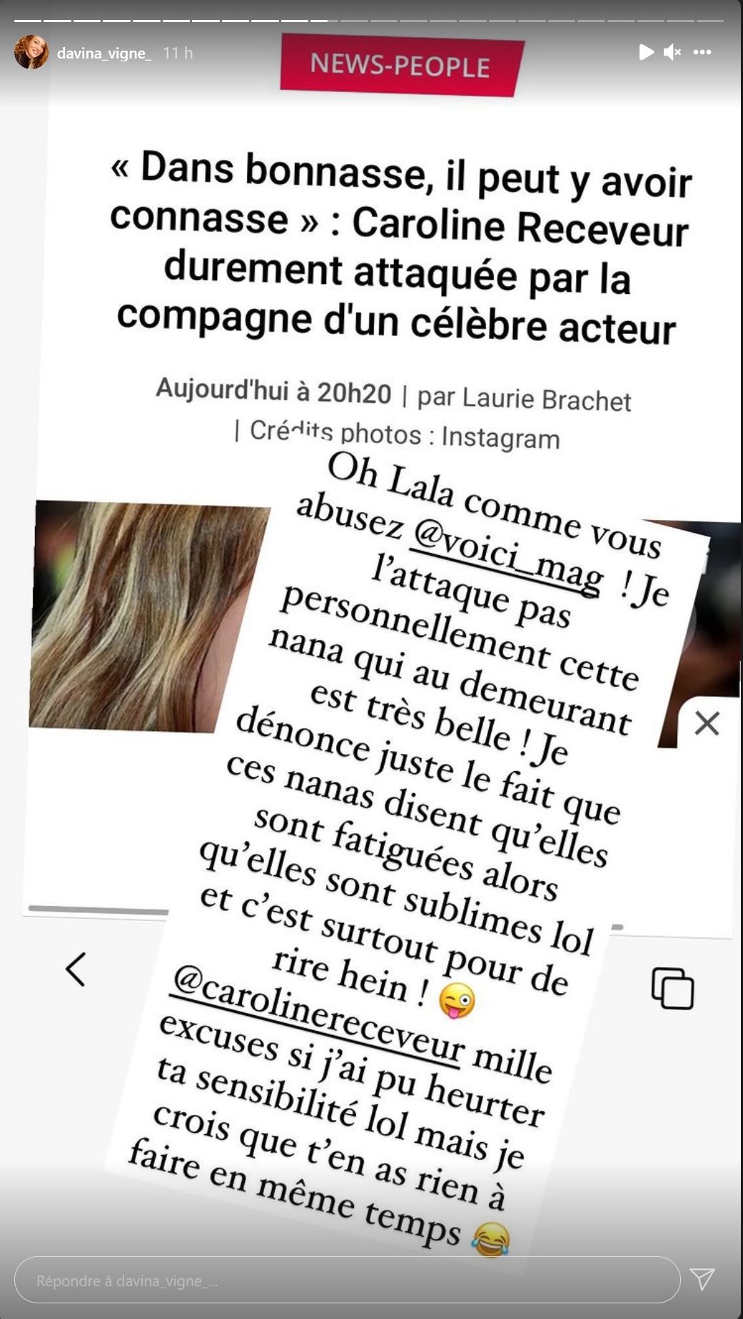 Caroline Receveur taclée par la femme d’un célèbre acteur qui la qualifie de menteuse !