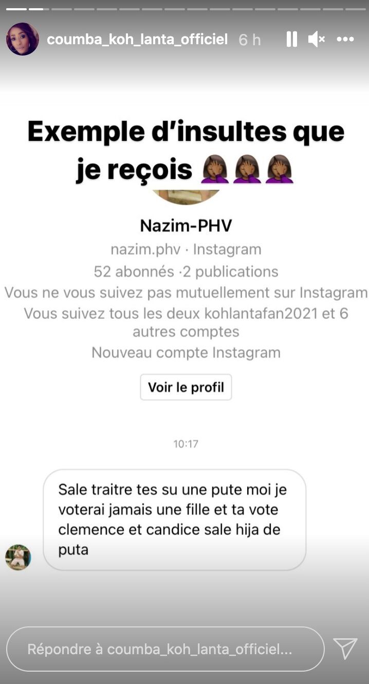  Coumba Baradji rappelle la loi concernant le cyber-harcèlement @Instagram