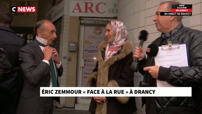 Eric Zemmour échange avec une musulmane qui retire son voile : Serait-ce une mise en scène ?