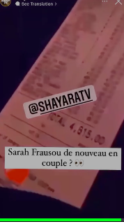  Sarah Fraisou amoureuse ? @Instagram