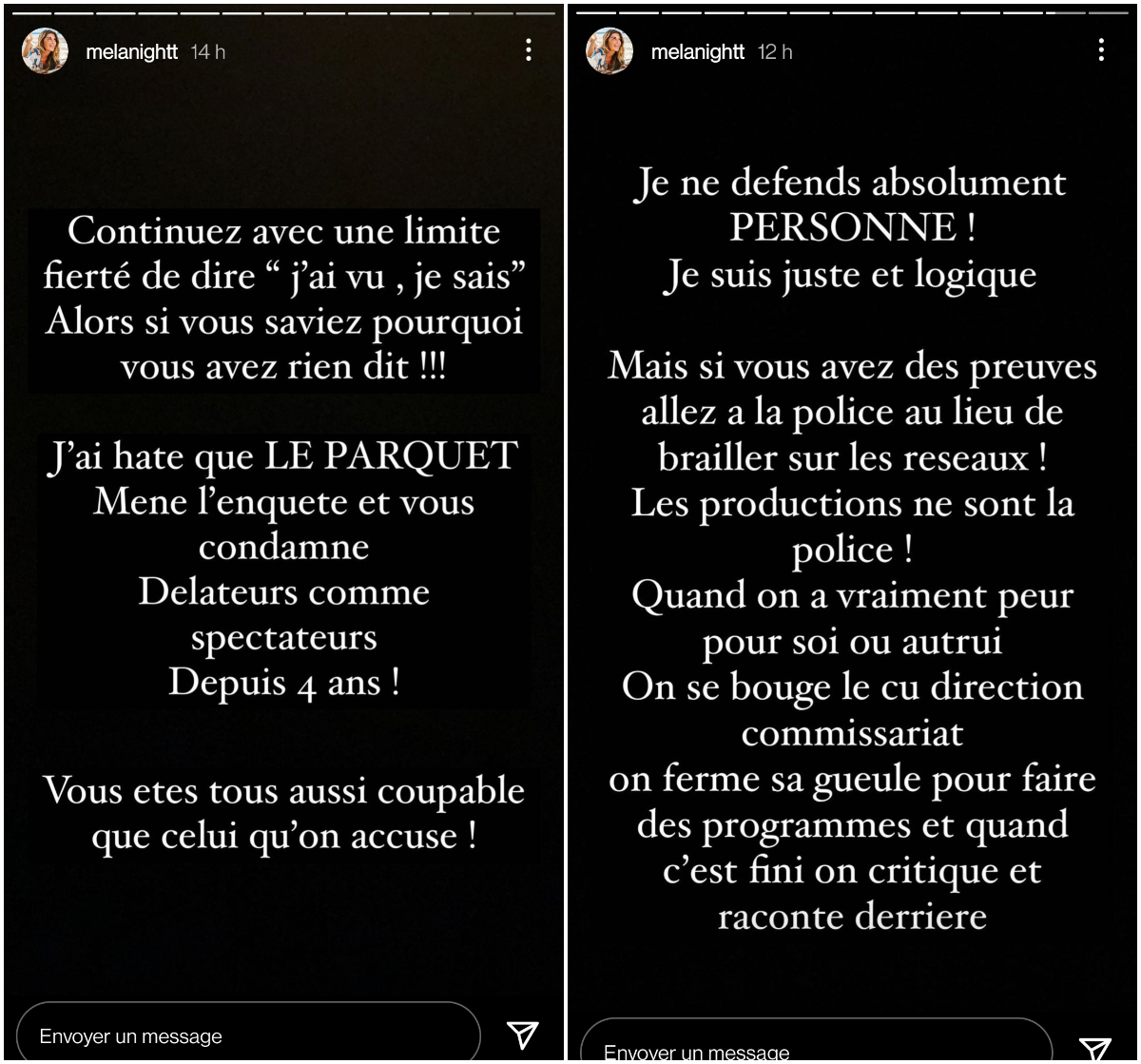  Mélanight tacle Alix sur la toile suite à l'affaire Illan Castronovo @Instagram