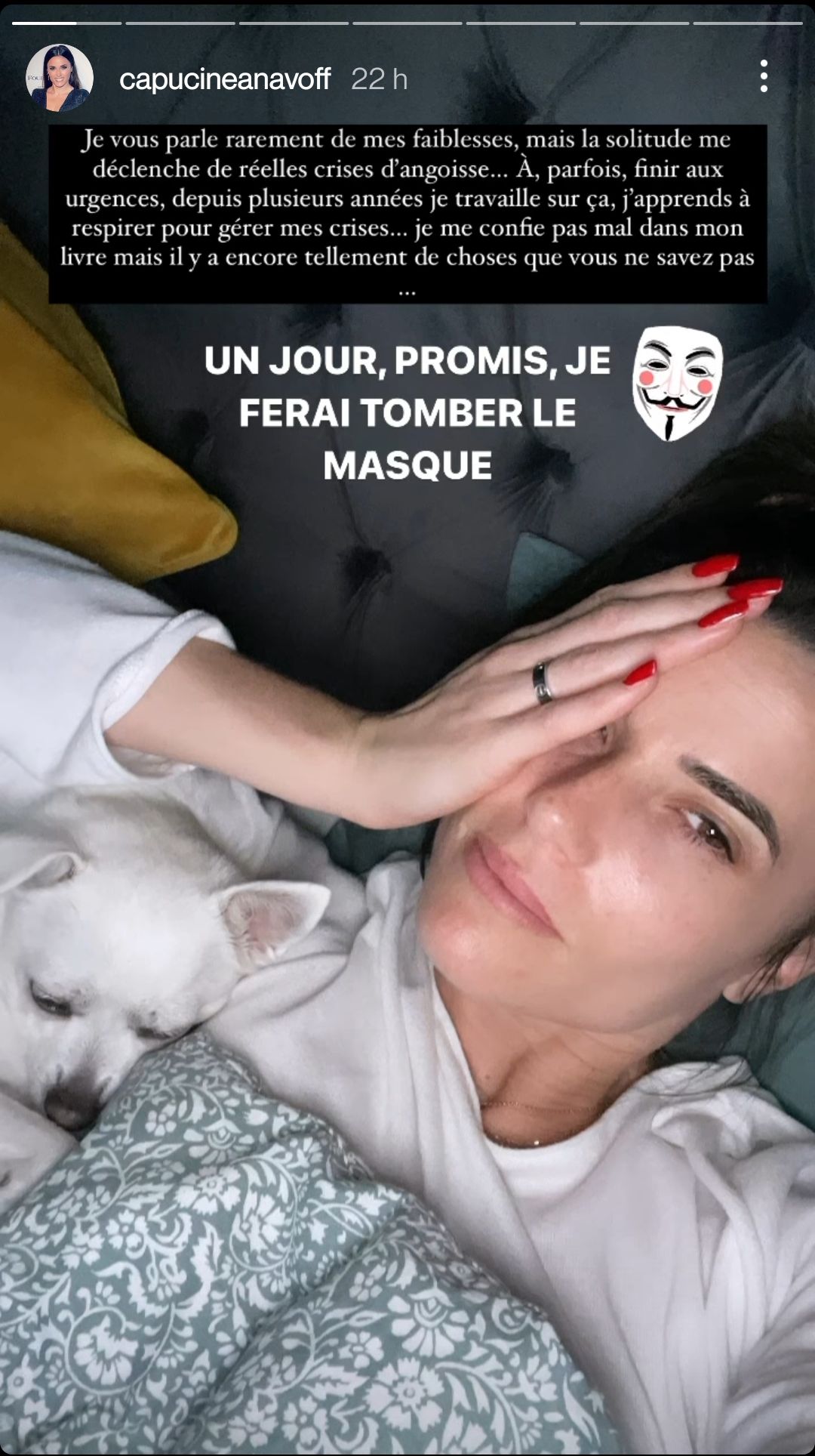  Capucine Anav se confie à ses abonnés @Instagram