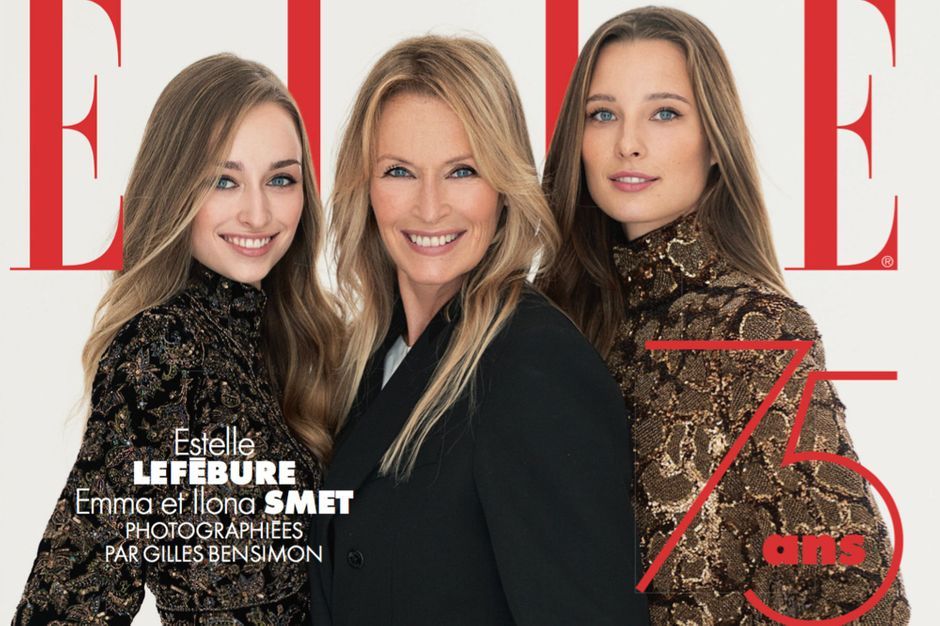  Emma Smet en couverture du magazine Elle en décembre 2020 aux côtés de sa mère Estelle et sa soeur Ilona / @DR/Elle