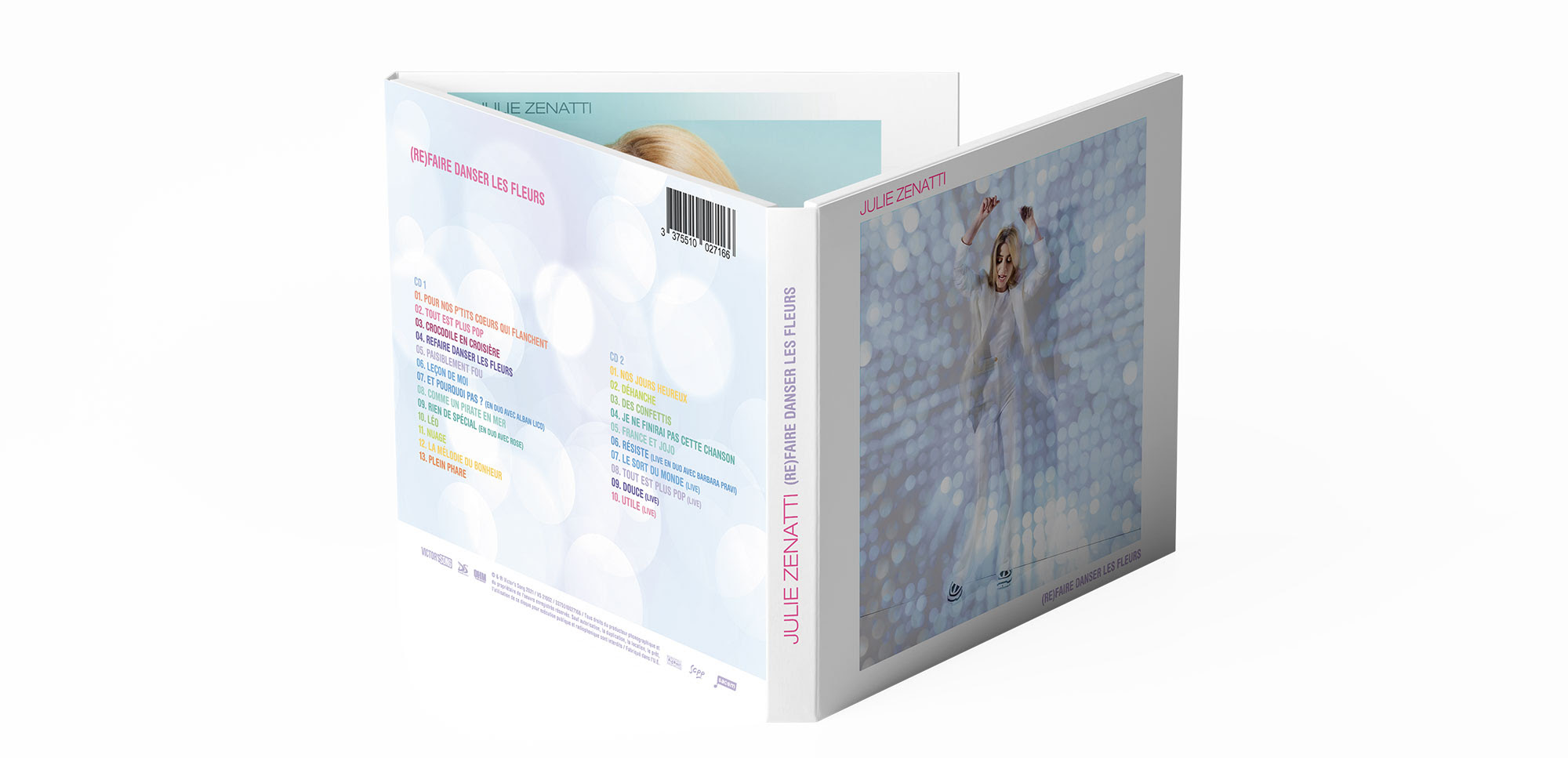  Julie Zenatti et la pochette de l'album Refaire Danser les Fleurs.