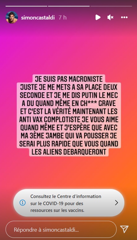 Simon Castaldi réagit aux propos d'Emmanuel Macron... et s'attire les foudres des internautes !