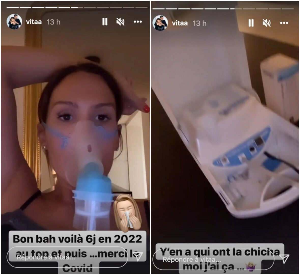  Vitaa confie à sa communauté être positive au Covid-19 et utiliser à masque à oxygène @Instagram