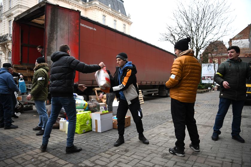  Bénévoles dans la ville de Lviv @Daniel Leal/AFP
