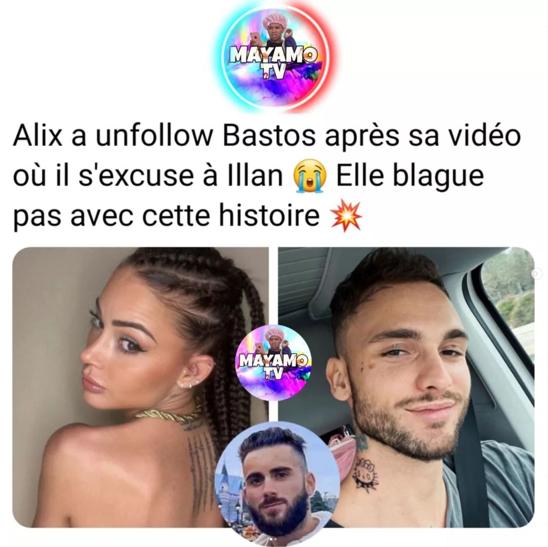  Alix et Bastos ne se suivent plus sur la Toile @Instagram