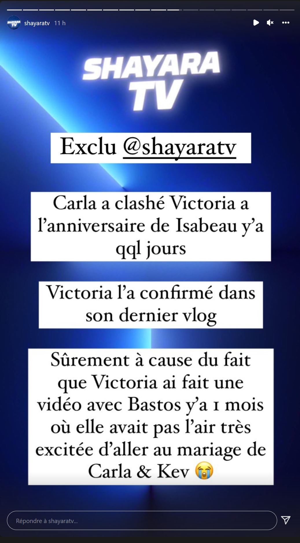 Shayara TV balance sur la possible raison de l'embrouille entre Carla Moreau et Victoria Mehault @Instagram