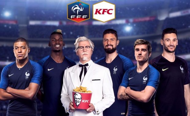  Campagne marketing de KFC avec l'Equipe de France en 2018 @sportsmarketing.fr
