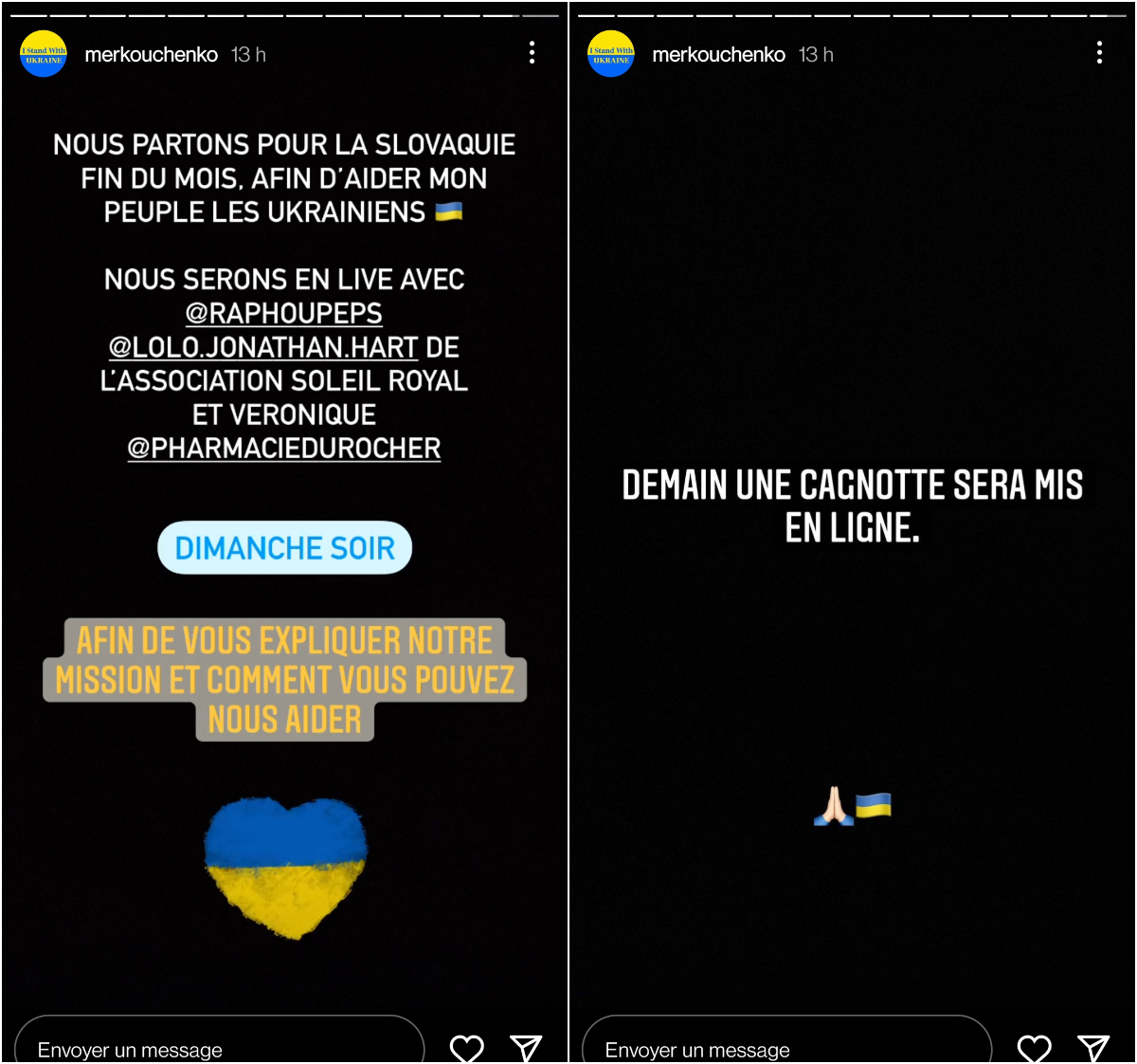  Raphaël Pépin veut aider l'Ukraine @Instagram