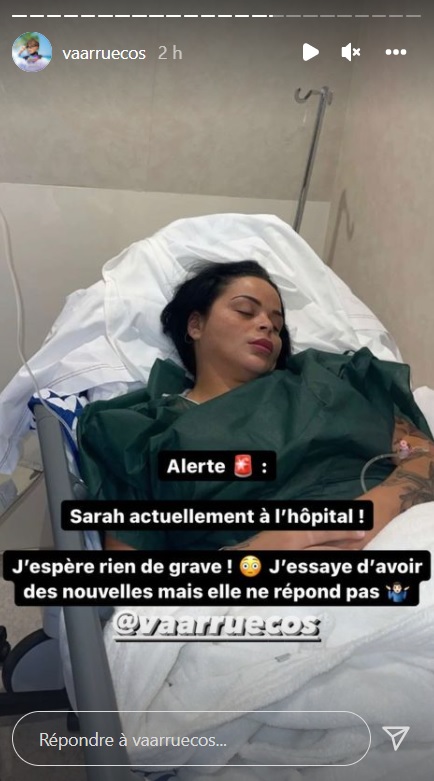 Sarah Fraisou hospitalisée : ce cliché qui inquiète ses fans