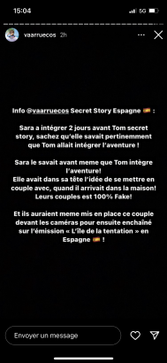  Sarah Lopez et Tom Brusse @ Instagram