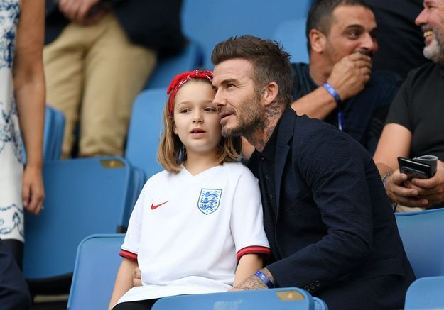  David Beckham et sa fille Harper @Alex Caparros via Getty Images