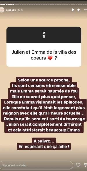 Emma Keitmann (La Villa 7) et Julien rien ne va plus depuis le tournage ? Explications