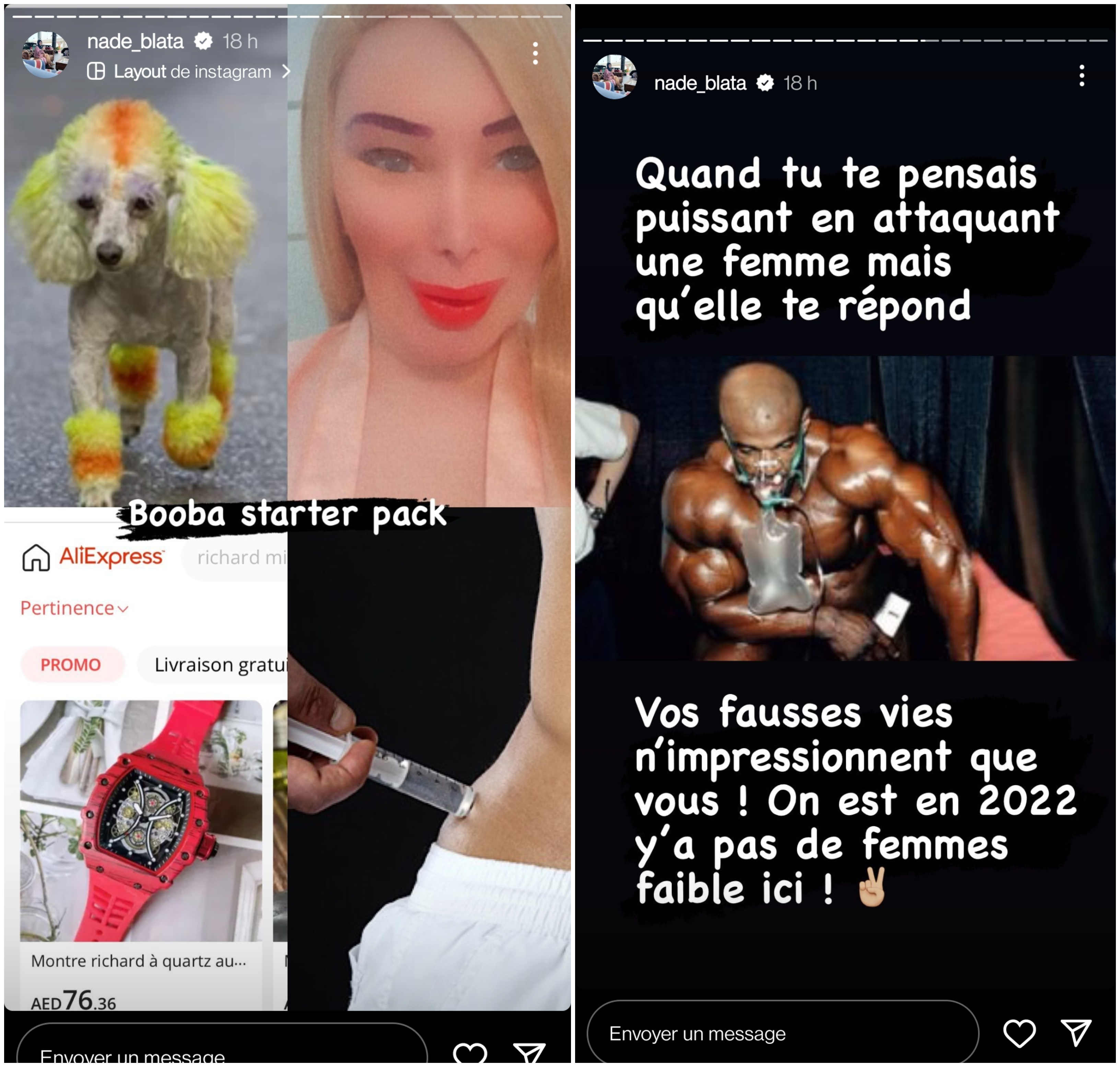  Nadé tacle Booba @Instagram