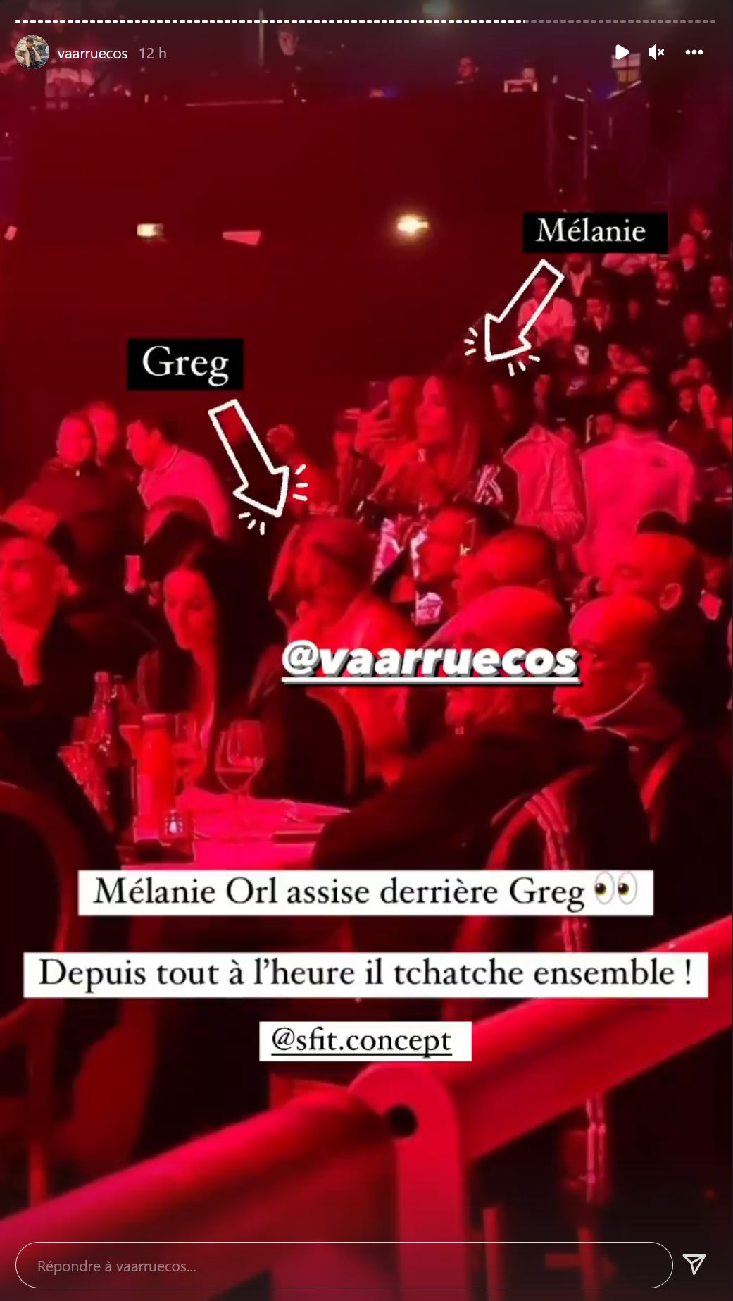  Mélanie ORL et Greg Yega présents au match de boxe anglaise de Benjamin Samat et Dylan Thiry @Instagram