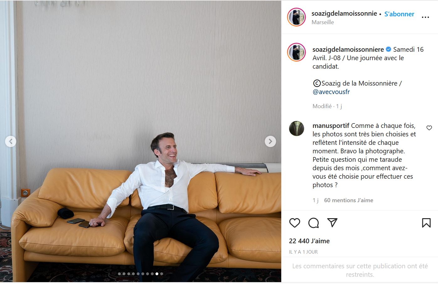  Emmanuel Macron et son torse velu @Instagram