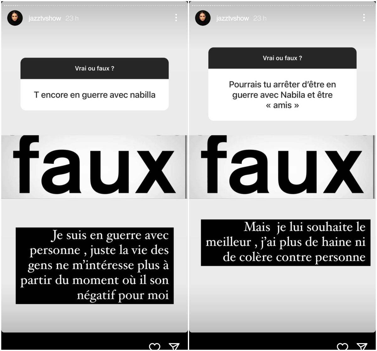  Jazz Correia répond au sujet de sa guerre avec Nabilla @Instagram