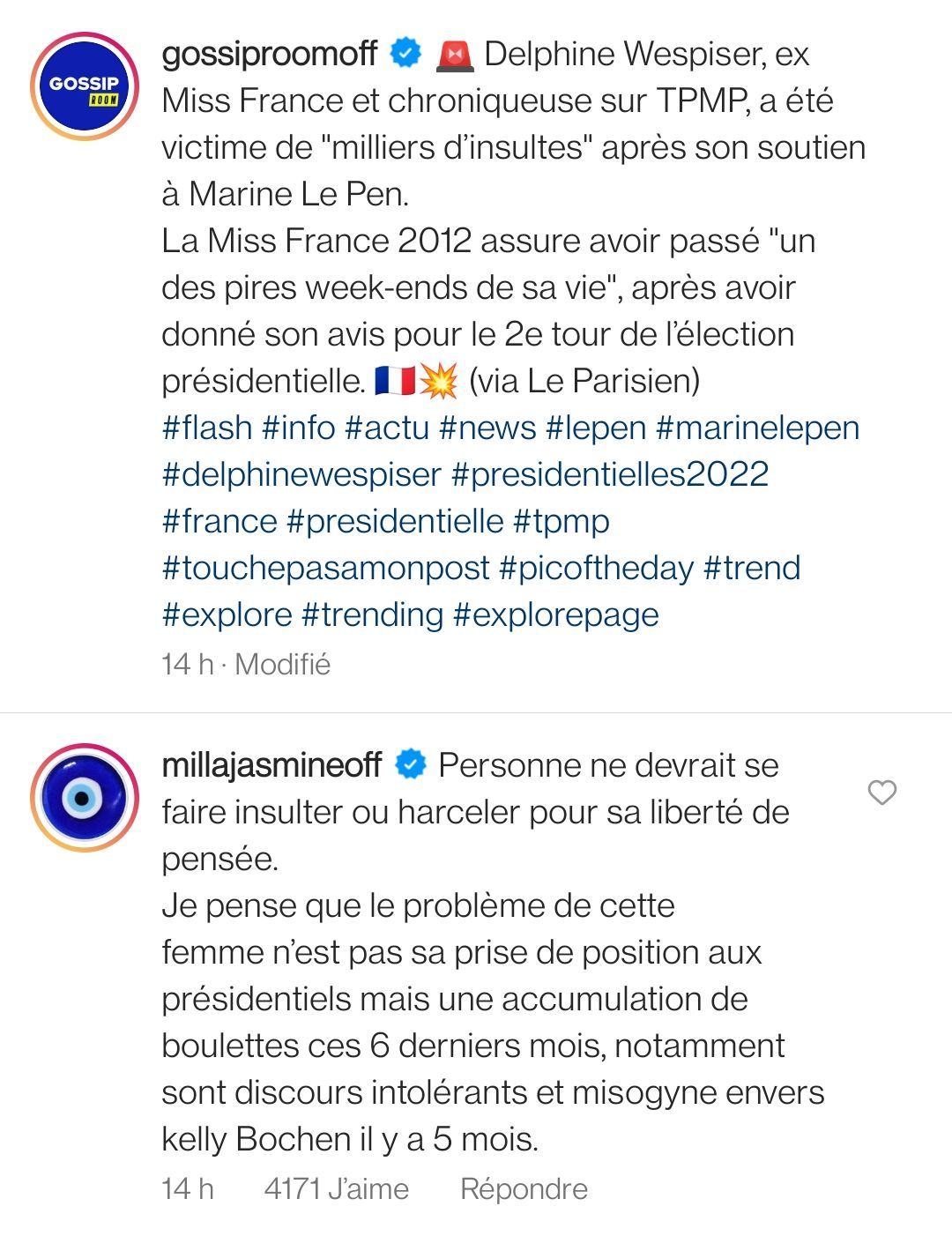 Milla Jasmine tacle Delphine Wespiser et parle d'une "accumulation de boulettes"