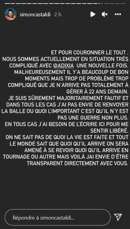 Simon Castaldi et Adixia au bord de la rupture : "Nous sommes dans une situation très compliquée"