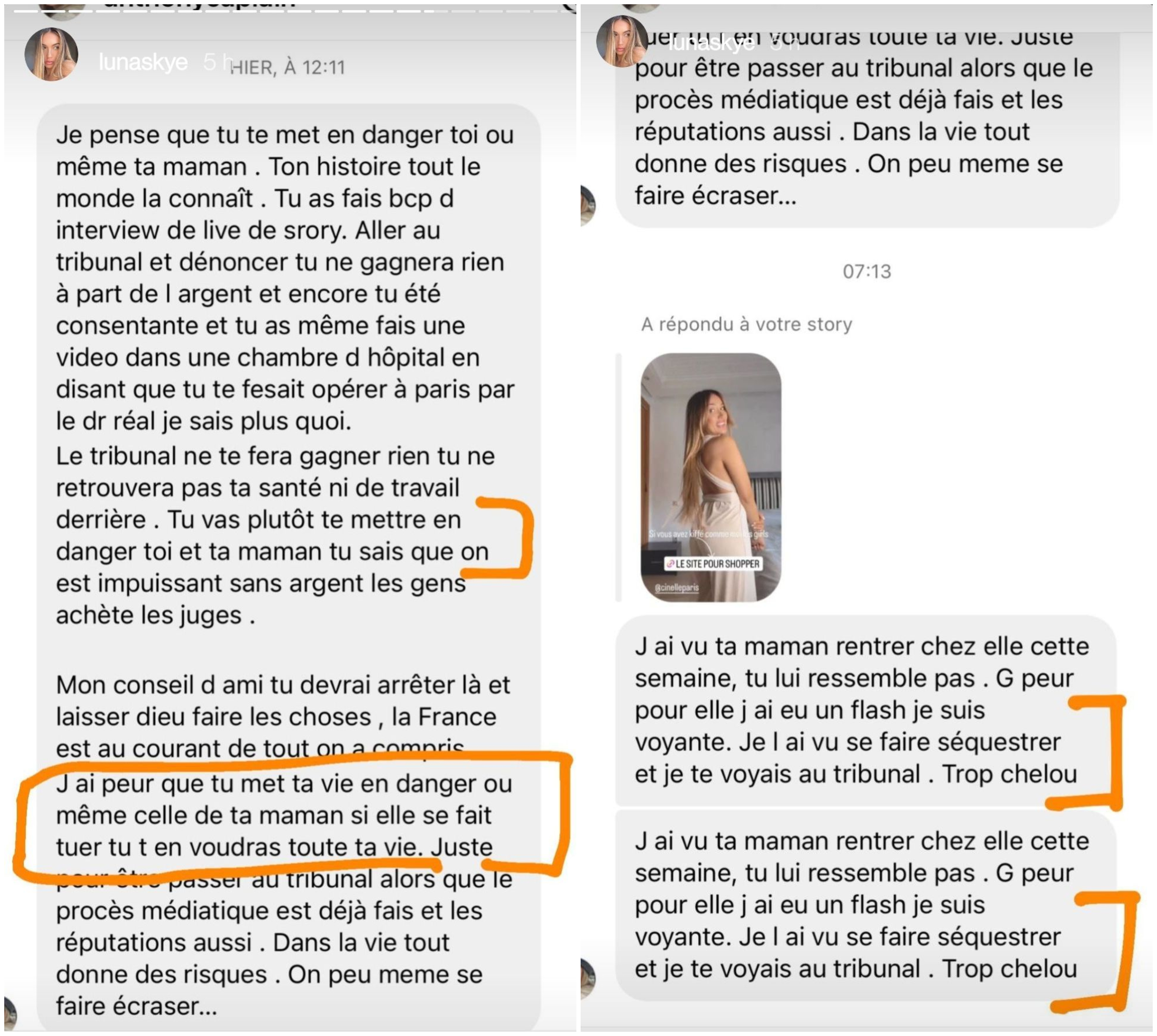 Luna Skye menacée par un fan de Maeva Ghennam ? Ces messages inquiétants