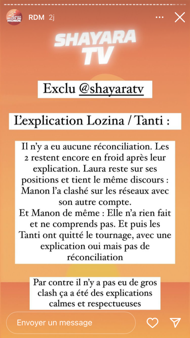  Objectif Reste du Monde : Confrontation Lozina - Tanti @Instagram