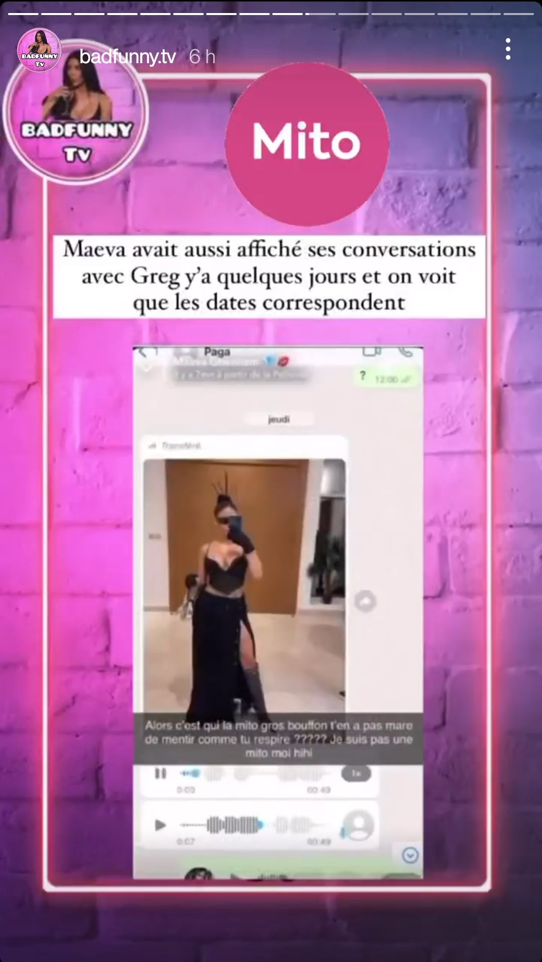  Le blogueur Badfunny a balancé les messages privés de Mélanie Orl @Instagram