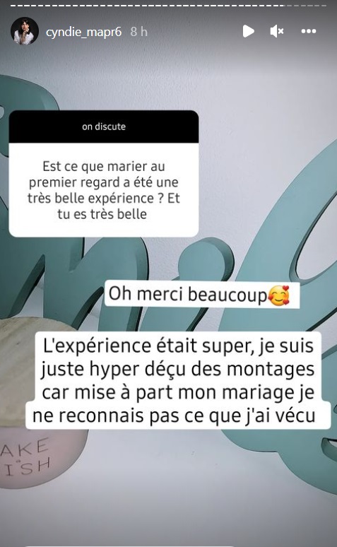 MAPR : Cyndie dénonce le montage "Il y a beaucoup de mensonges"