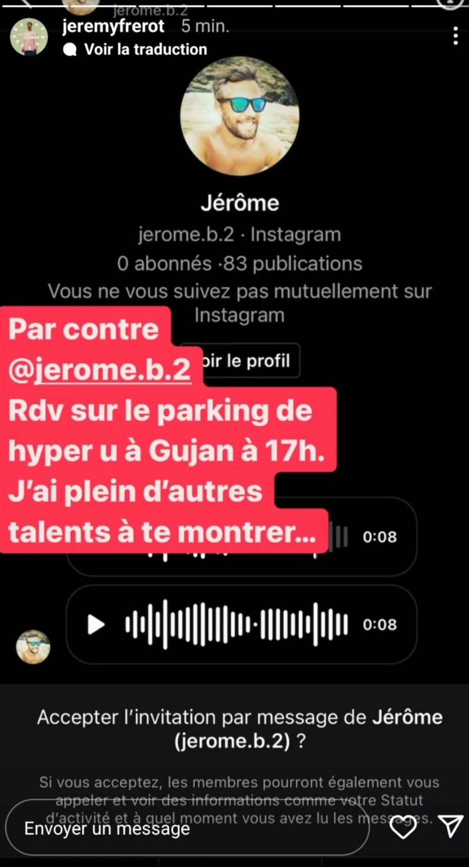Jérémy Frérot violemment critiqué par un internaute : il répond et c'est étonnant !