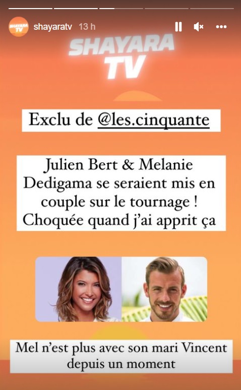  Mélanie Dédigama et Julien Bert en couple ? @Instagram
