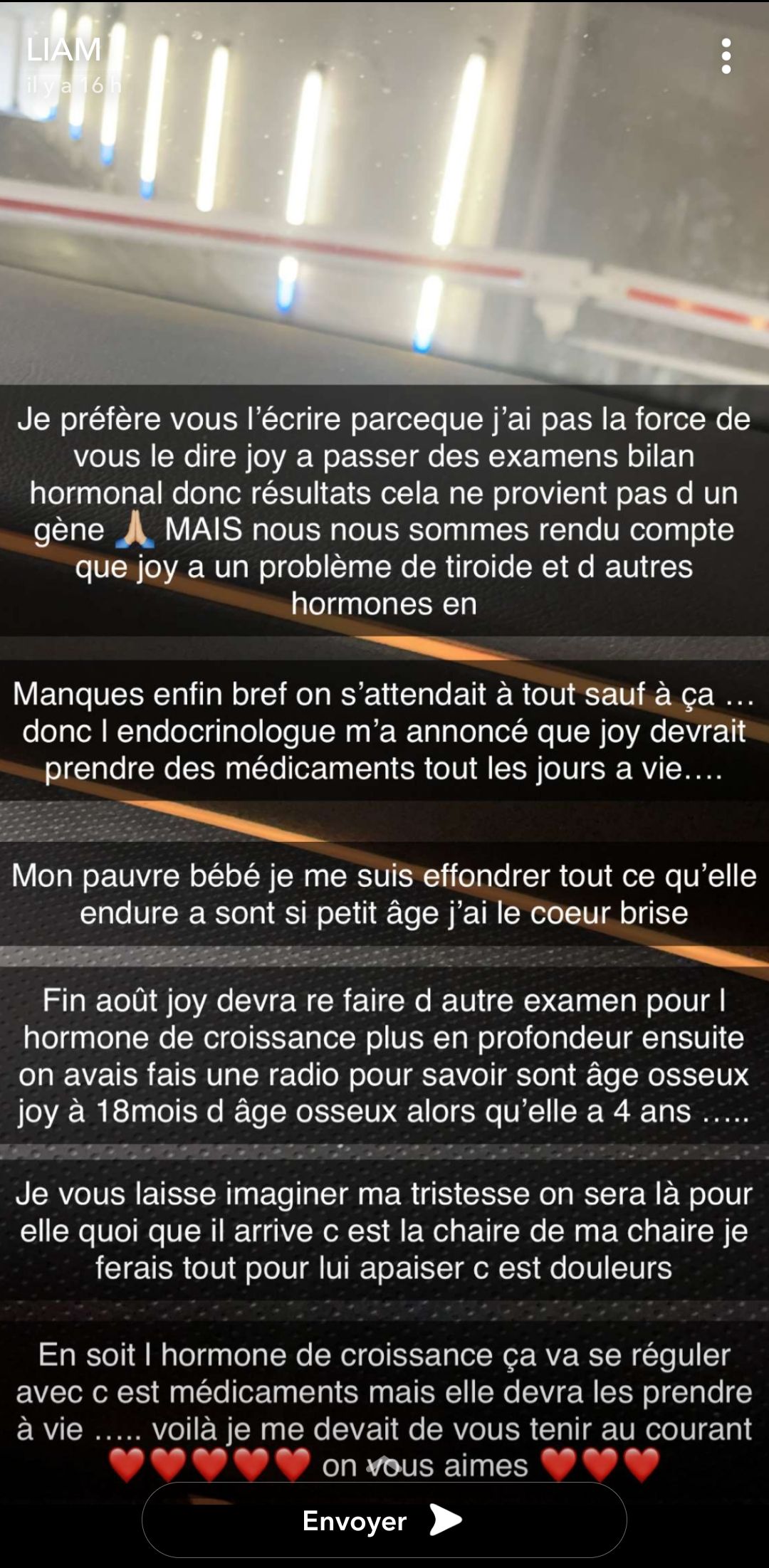 Liam Di Benedetto annonce une terrible nouvelle au sujet de sa fille Joy : "Des médicaments à vie"