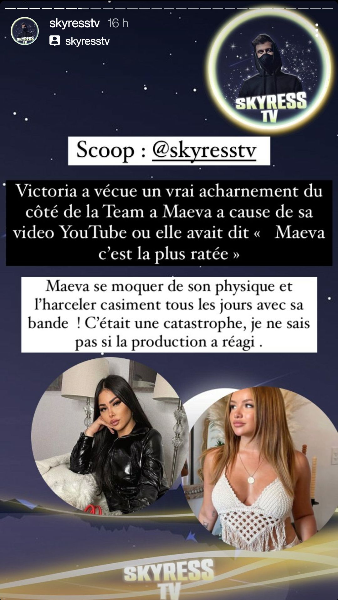  Le blogueur SkyressTV affirme que Victoria Mehault et Nicolo se sont mis en couple sur le tournage des Cinquante