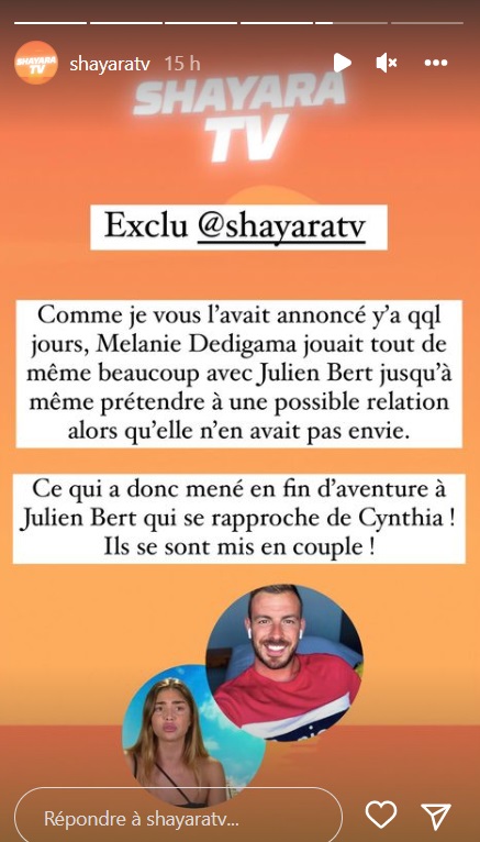 Julien Bert et Mélanie Dedigama en couple ? Il lui adresse un étrange message mais...