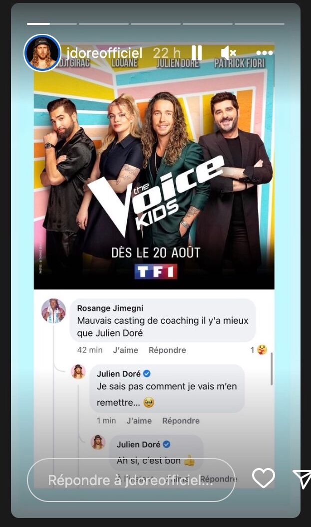 Julien Doré taclé à propos de sa participation à The Voice Kids : découvrez sa réponse cash