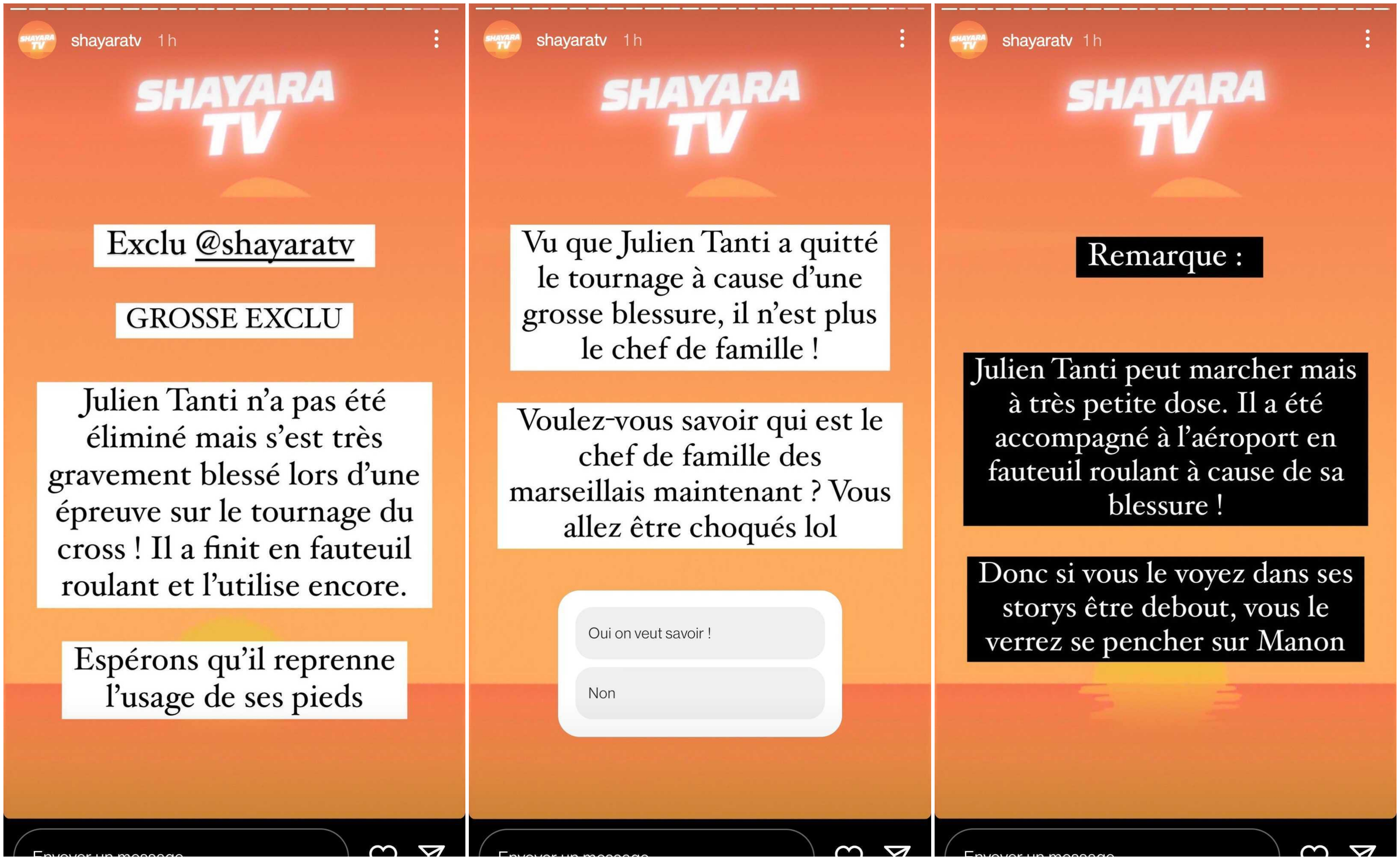  Shayara TV balance ! Julien Tanti se serait gravement blessé sur le tournage des Marseillais vs le RDM @Instagram