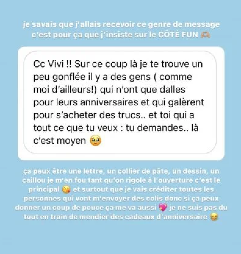  Victoria Mehault critiquée par ses abonnés @Instagram