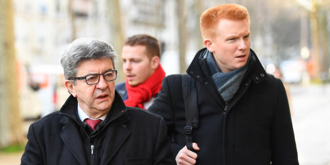  Jean-Luc Mélenchon et Adrien Quatennens @ CHRISTOPHE ARCHAMBAULT/AFP