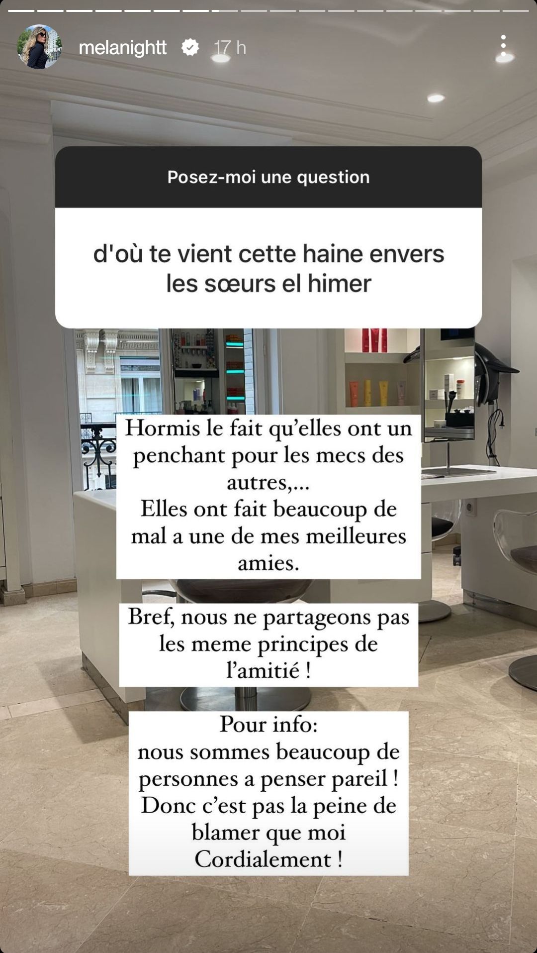 Les Cinquante : Mélanight en froid avec les jumelles El Himer, elle en explique la raison