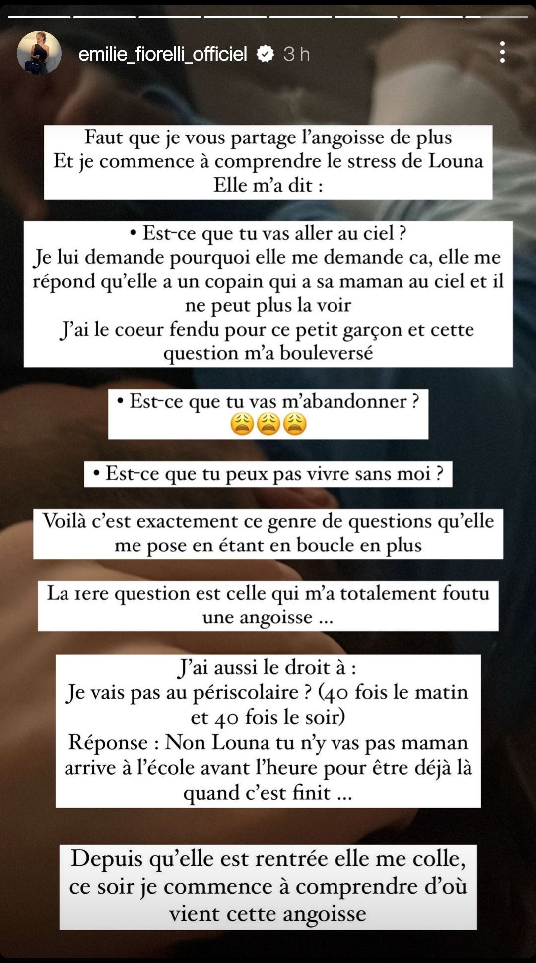 Emilie Fiorelli dépassée par les pleurs de sa fille : "Je suis complètement stressée, angoissée."