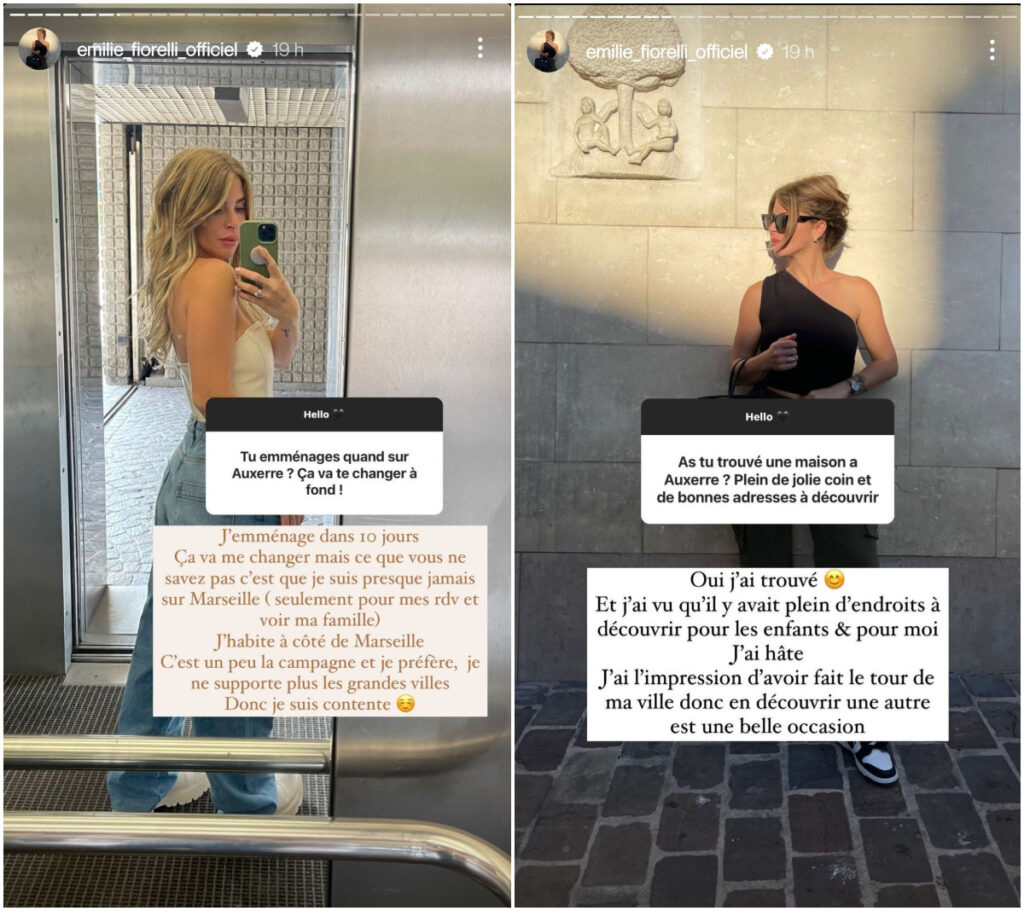 Emilie Fiorelli va prochainement partir vivre à Auxerre @Instagram