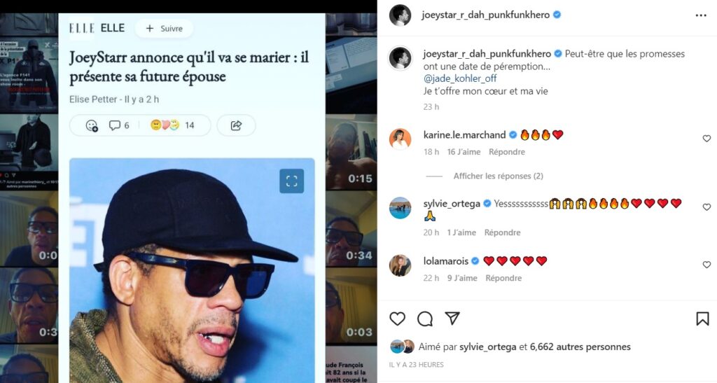 JoeyStarr et sa chérie @Instagram