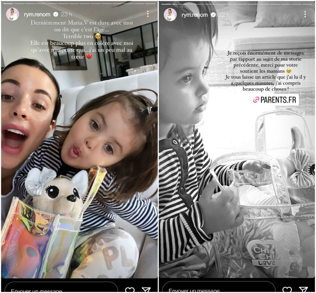 Rym Renom explique rencontrer des problèmes avec sa fille Maria-Valentina @Instagram