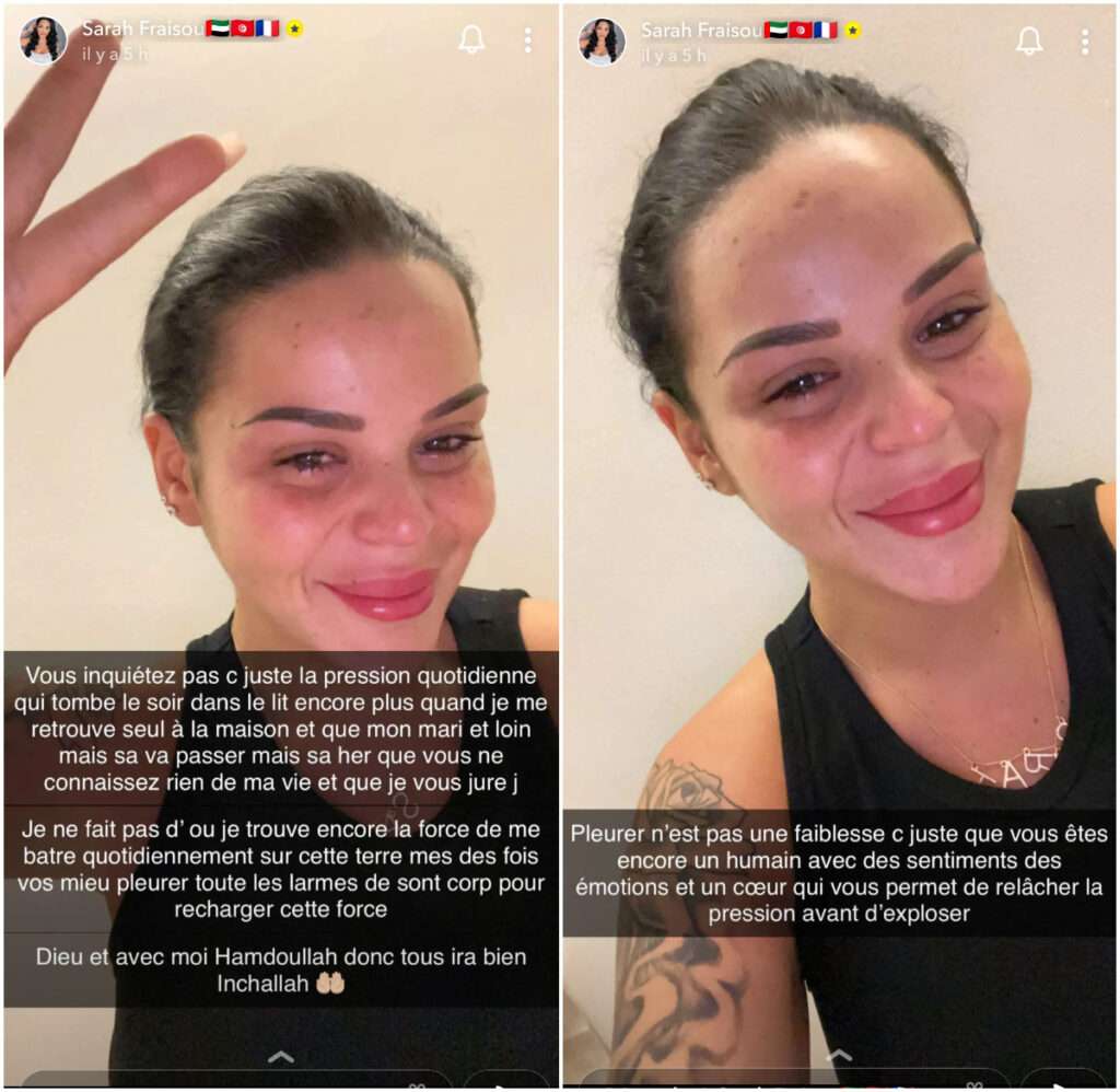 Sarah Fraisou en larmes prend la parole @Instagram