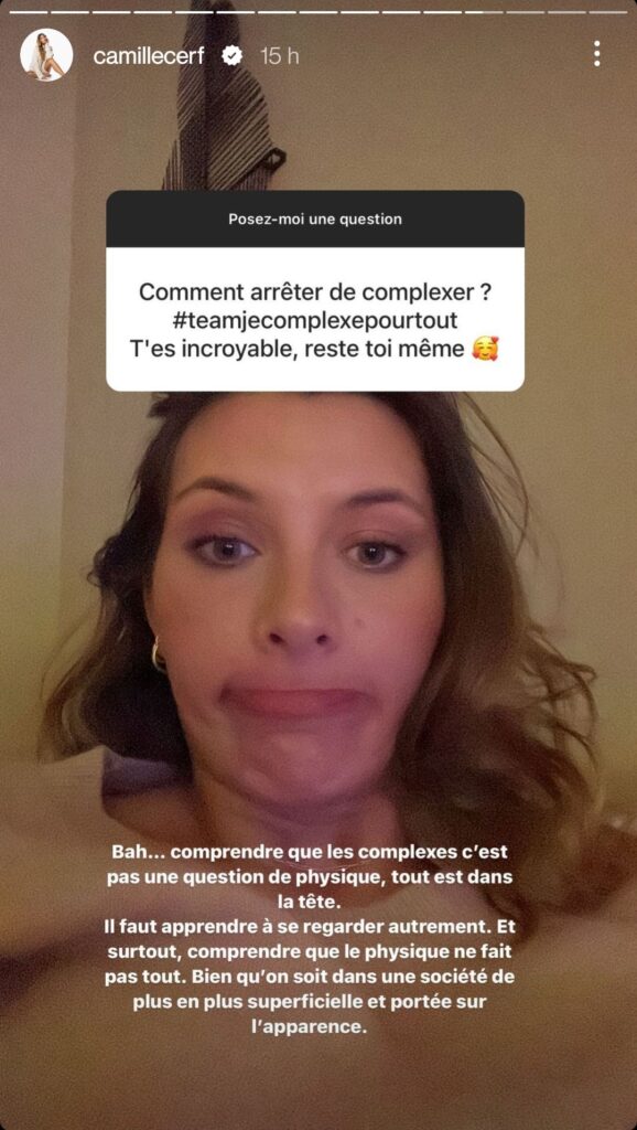 Camille Cerf évoque sa prise de poids @Instagram