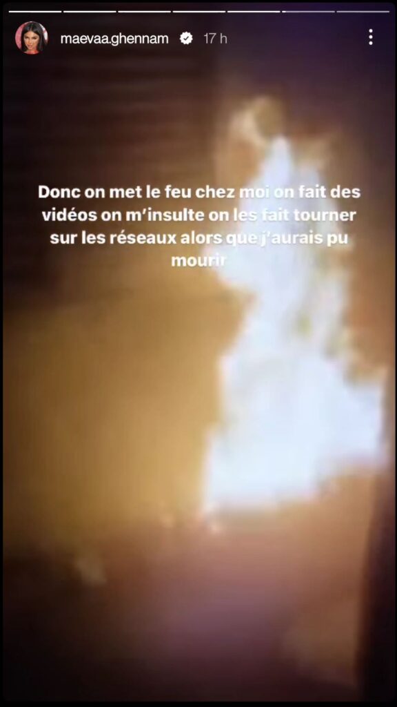 Maeva Ghennam partage des images de l'incendie de sa maison @Instagram